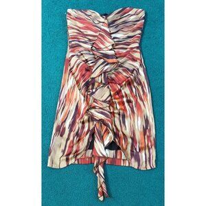 Curtsey Abstract Colorful Stripes Strapless Dress Size Small?